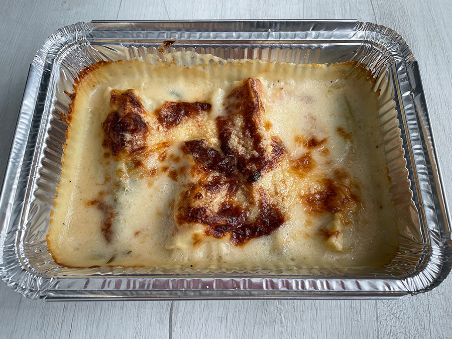 Funcho gratinado com molho bechamel na fritadeira sem óleo