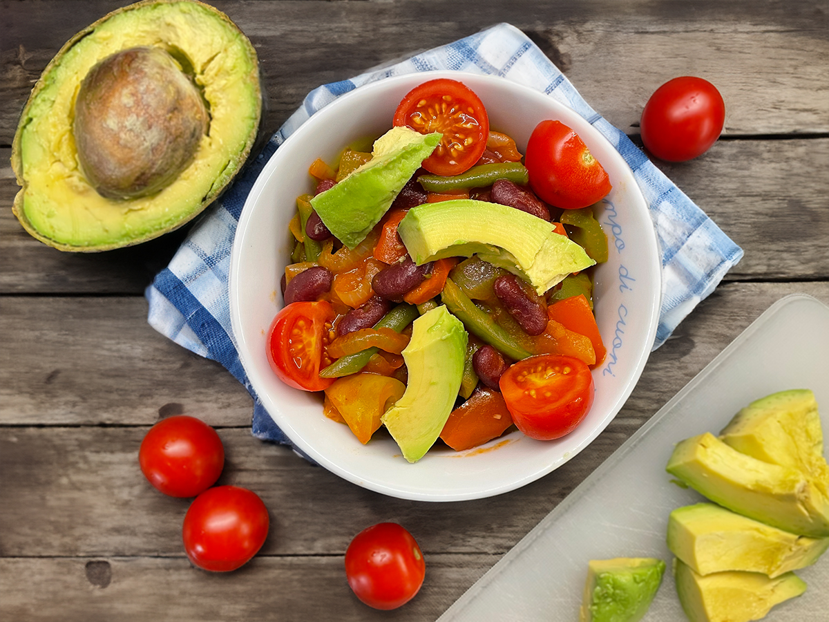 Fajitas vegetarianas na caçarola