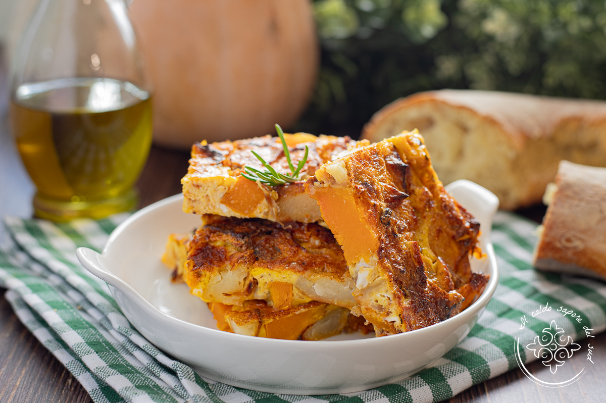 Omelete de abóbora e batata