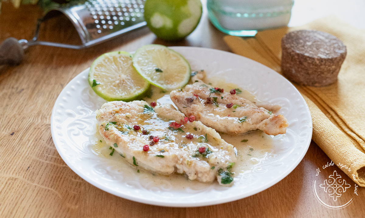 Escalopes de frango ao molho de manteiga e limão