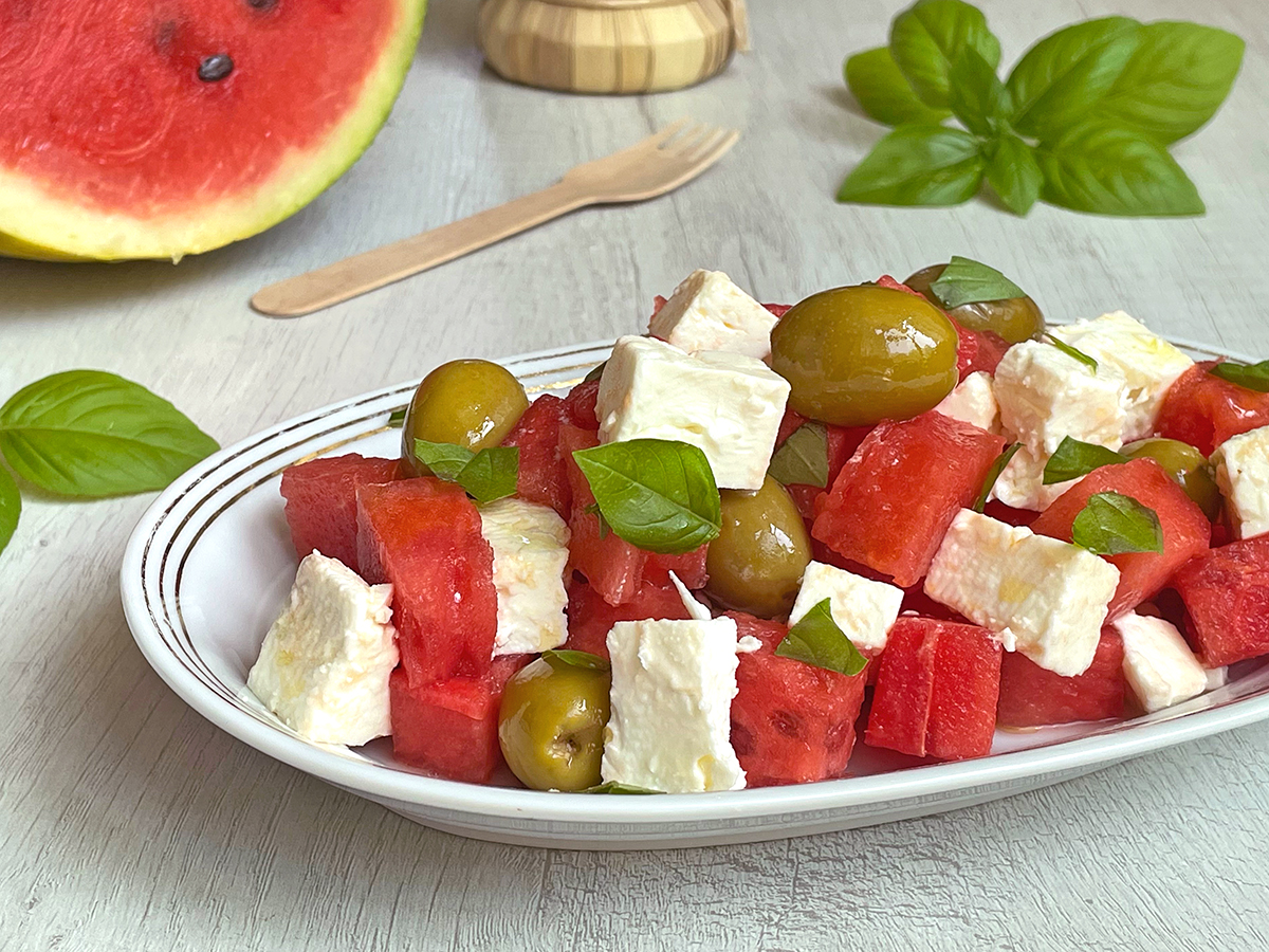 Salada de melancia e feta