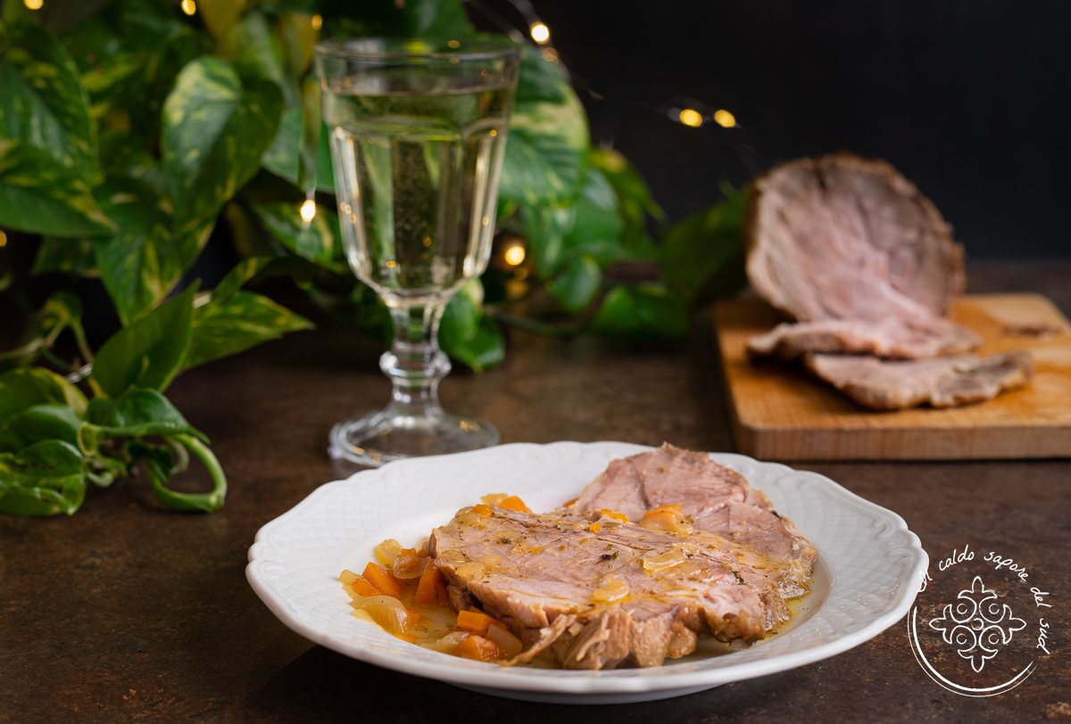 Coppa de porco ao vinho branco