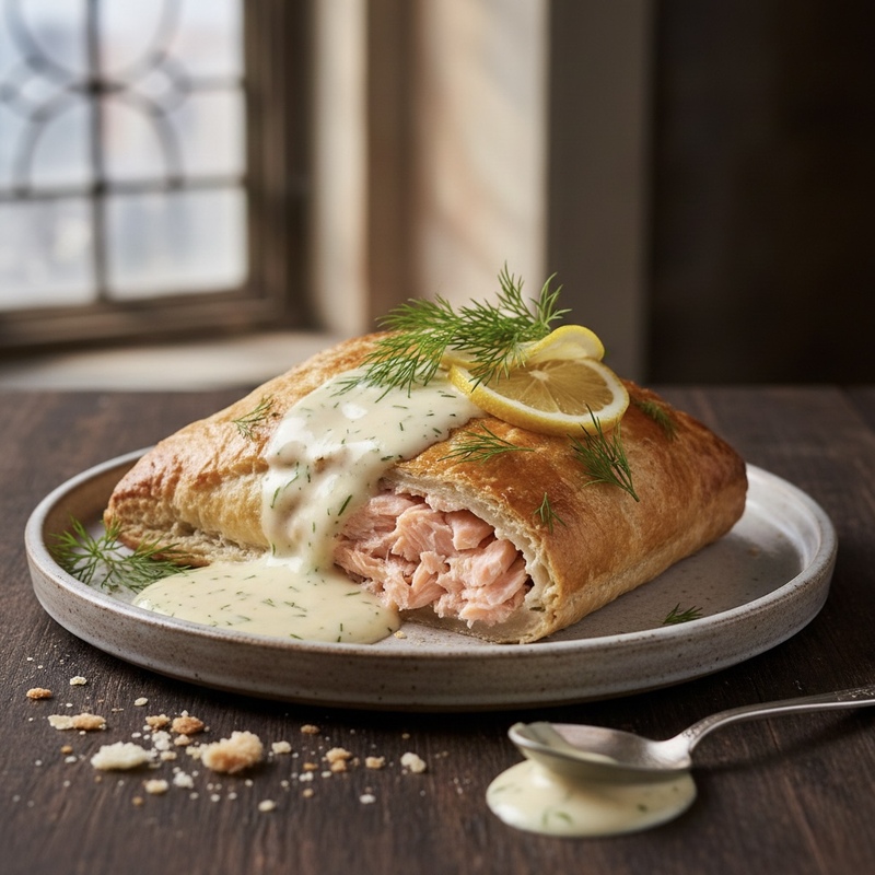 SALMÃO EM MASSA FOLHADA MUITO RÁPIDO: RECEITA FÁCIL COM MASSA PRONTA