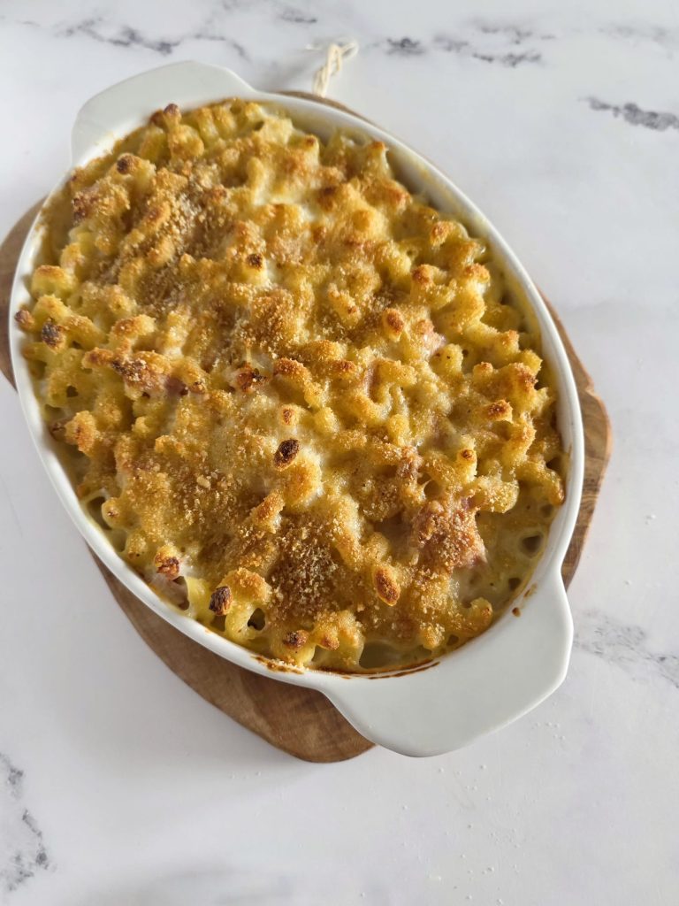 Macarrão e couve-flor ao forno