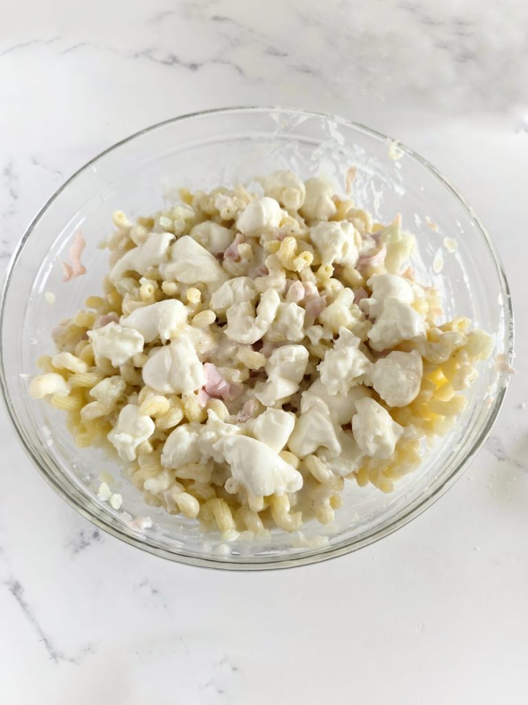 Macarrão e couve-flor ao forno