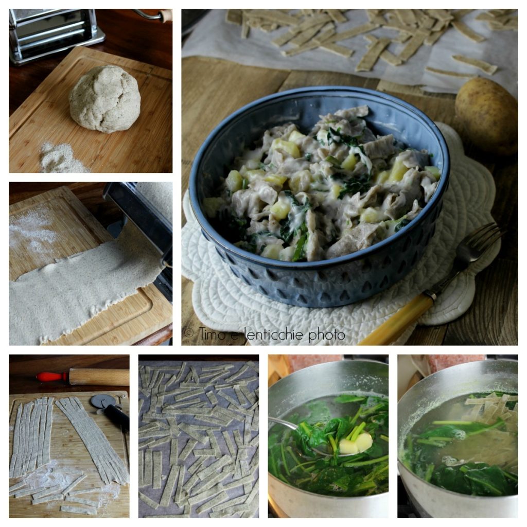 pizzoccheri com folhas de nabo veganos