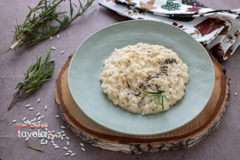 risoto com stracchino e alecrim