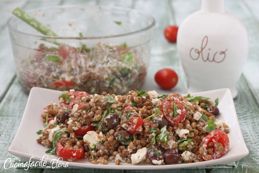 Salada de lentilhas e feta