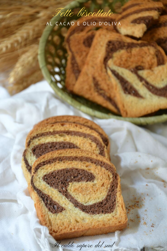 Torradinhas bicolor de cacau com azeite de oliva