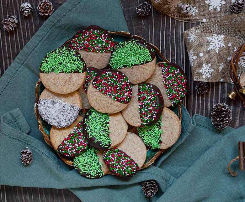 Biscoitos integrais com chocolate