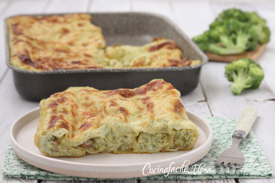 Cannelloni com brócolis e linguiça
