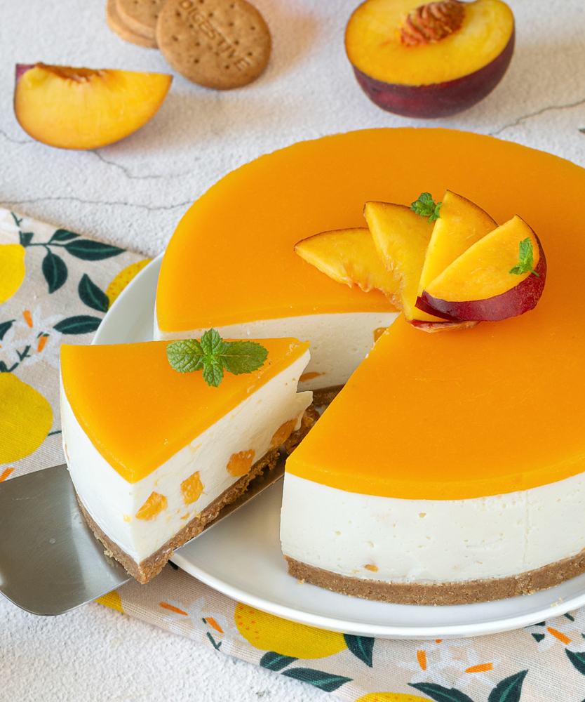 Cheesecake de pêssegos
