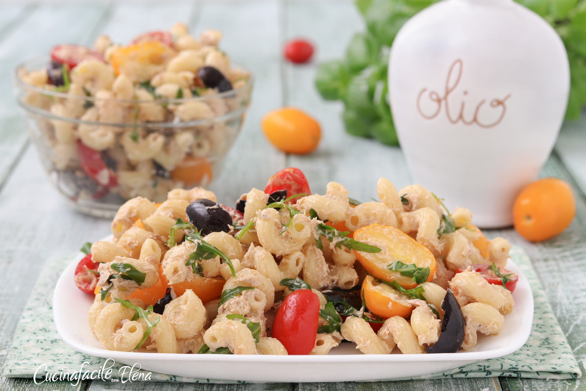 Macarrão frio com atum e robiola