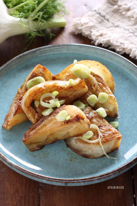 funcho caramelizado na frigideira