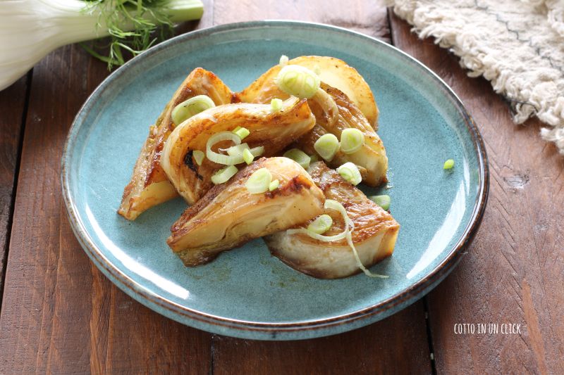 Funcho caramelizado na frigideira