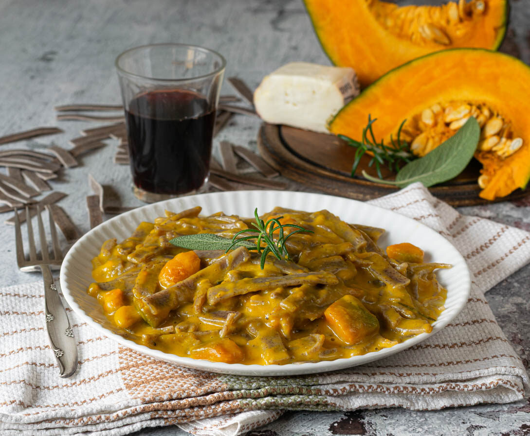 Pizzoccheri abóbora e taleggio