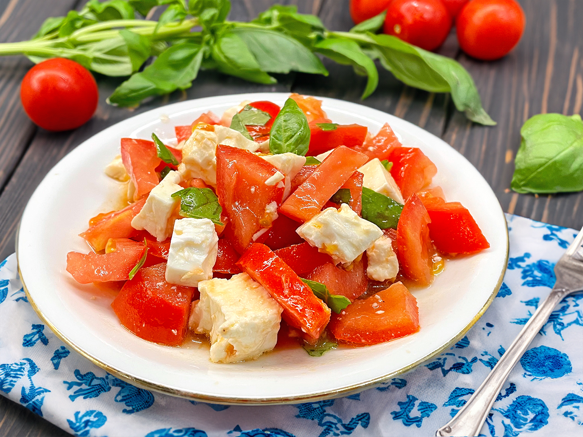 Salada de tomates e feta