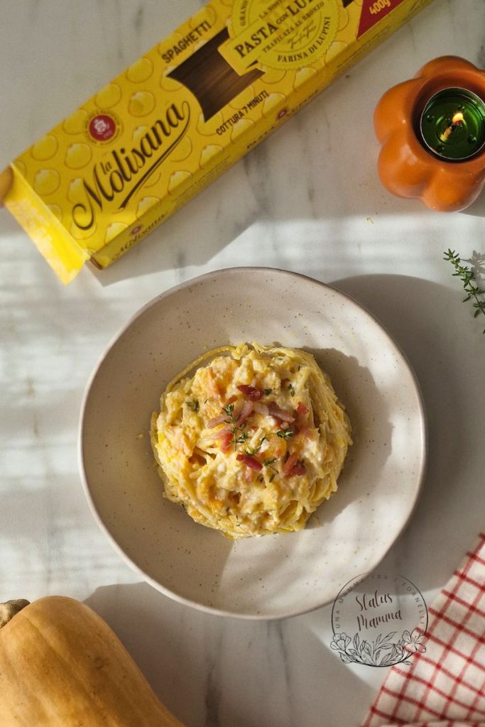spaghetti-lupini-zucca-feta-ricetta-leggera pasta