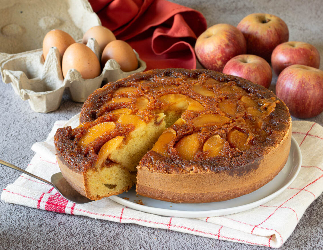 Torta invertida de maçã