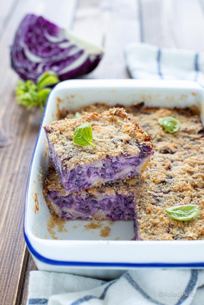 tortinha de repolho roxo gratinada