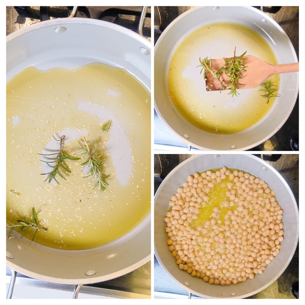 Refogado de alho, azeite e alecrim para massa e grão-de-bico receita original