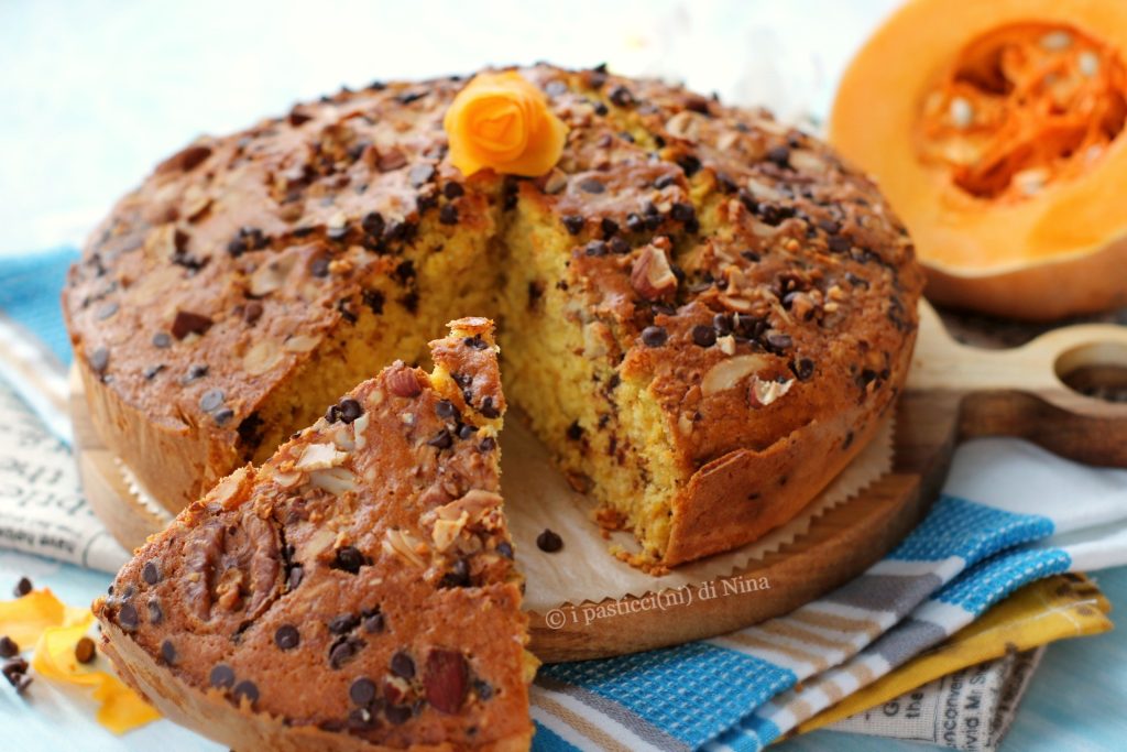 Bolo de abóbora com amaretti e chocolate receita i pasticcini di Nina