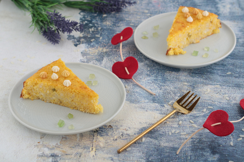 Bolo de arroz e coco