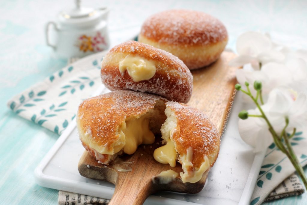 Krapfen com creme de confeiteiro receita perfeita os docinhos da Nina