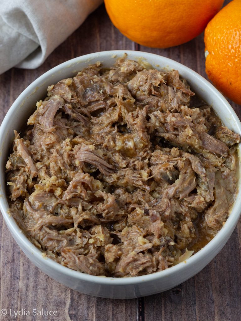 Porco desfiado com laranja na slow cooker