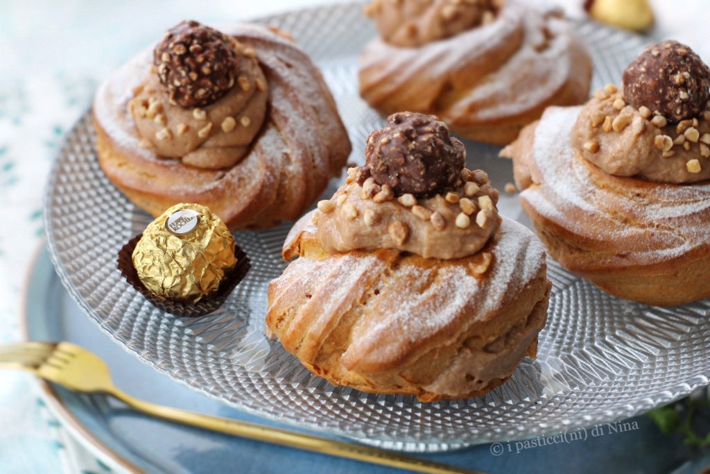 Zeppole de São José com Ferrero Rocher assadas no forno ou na airfryer doces para o Dia dos Pais receita i pasticcini di Nina