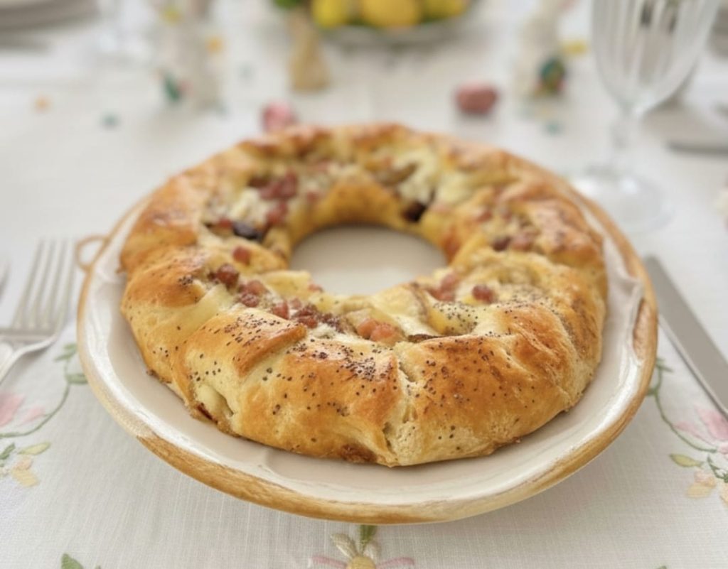 Rosca de Páscoa tortano de massa folhada