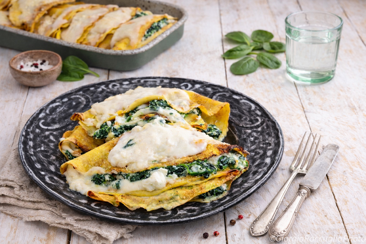 Crespelle de ricota e espinafre, deliciosíssimas
