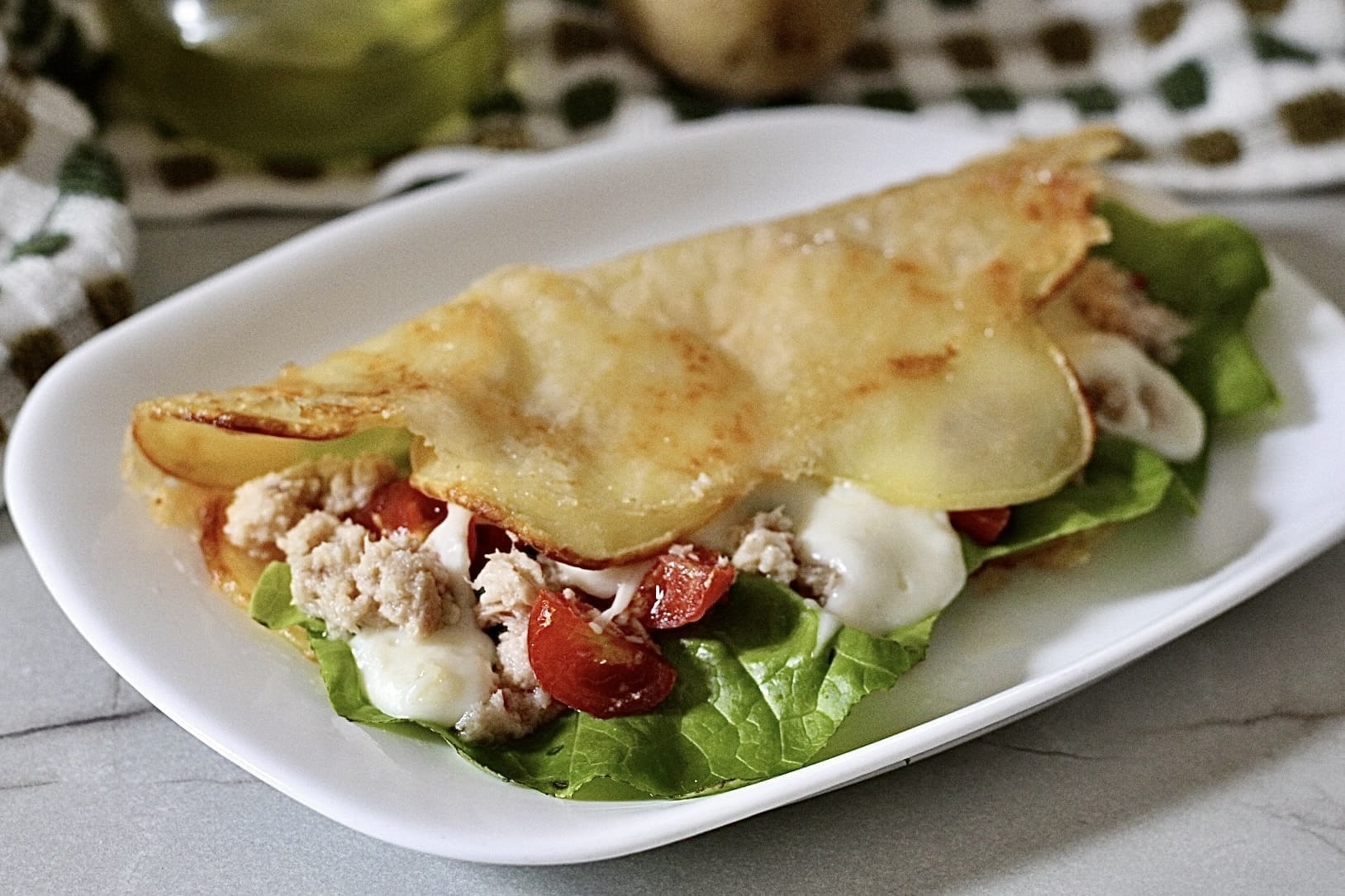 Piadina crocante de batatas, leve e nutritiva.