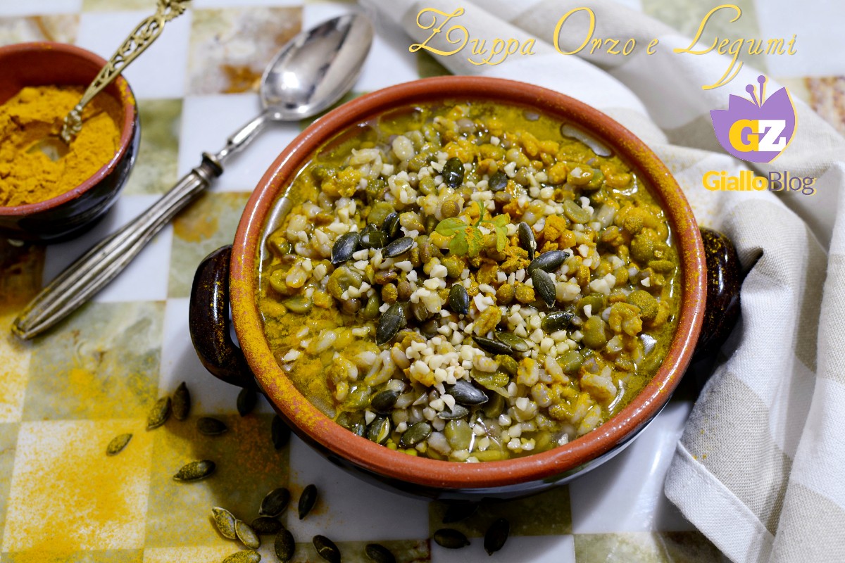 Sopa de cevada e leguminosas