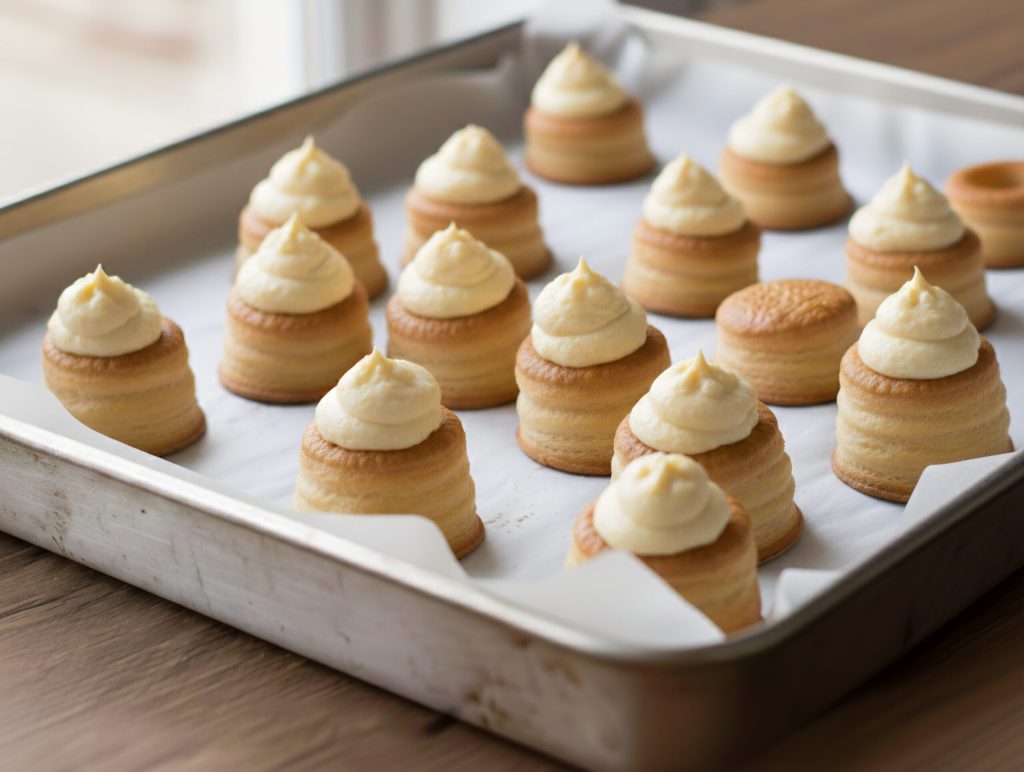 Vol-au-vent com creme de confeiteiro e morangos