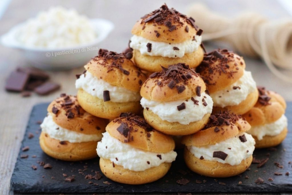 bigné com creme de leite e ricota receita i pasticcini di Nina