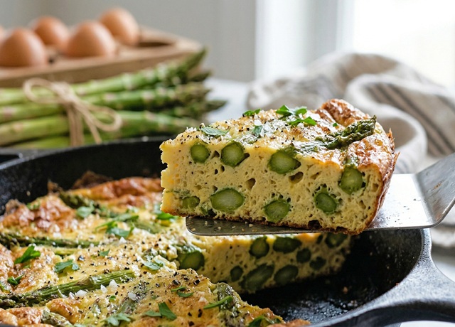 Frittata de aspargos alta e fofinha: a receita da vovó