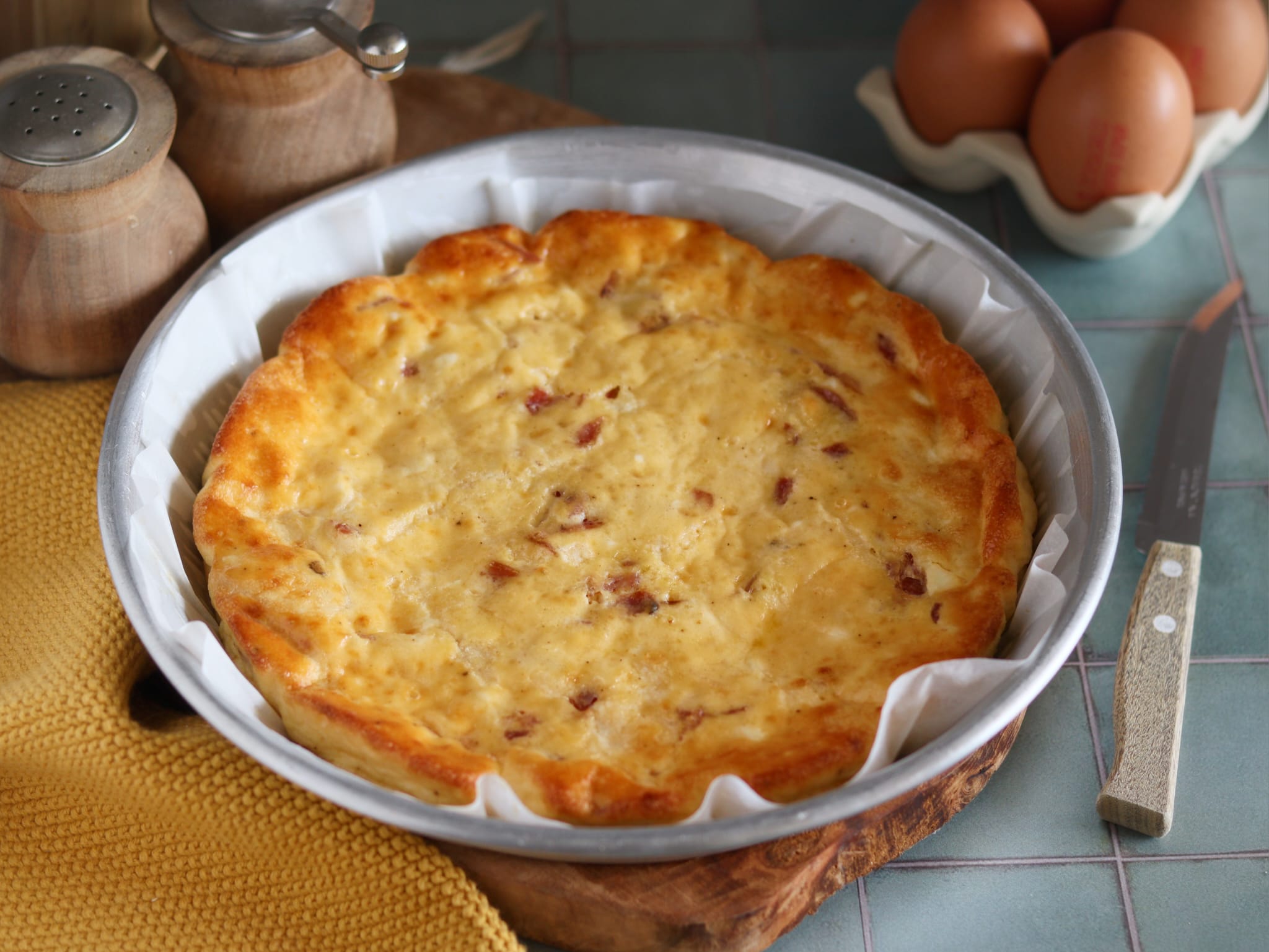 Frittata de ricota e salame assada