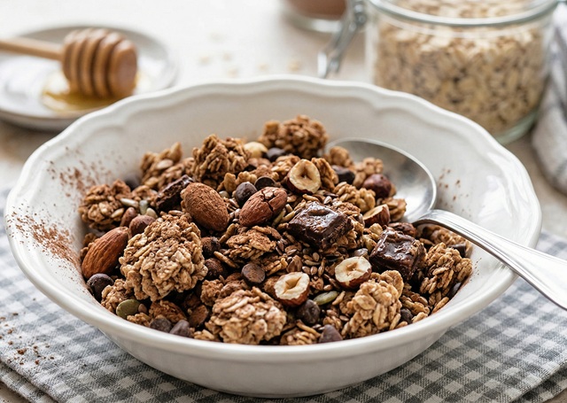 Granola de chocolate caseira: a receita saudável e crocante