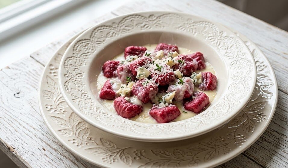 Gnocchi de beterraba sem ovos