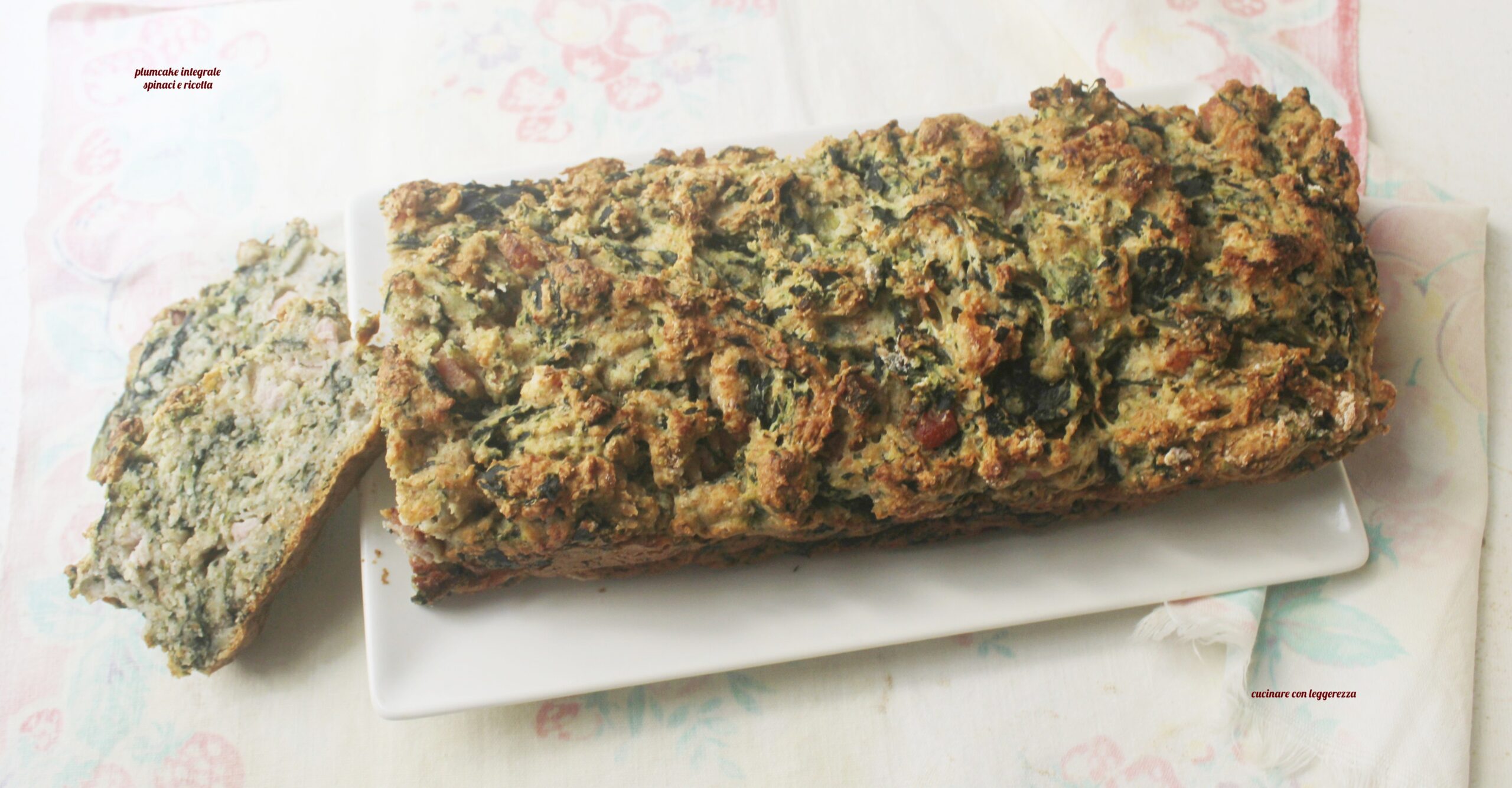 Plumcake integral de espinafre e ricota