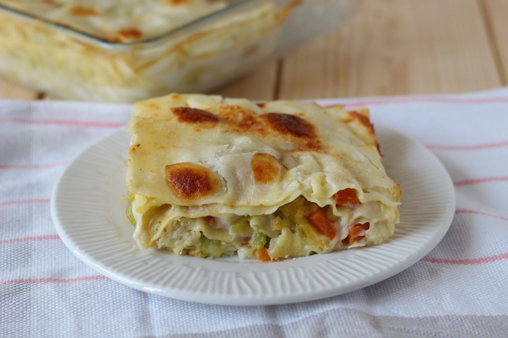 lasanha vegetariana com abobrinhas cenouras e brócolis