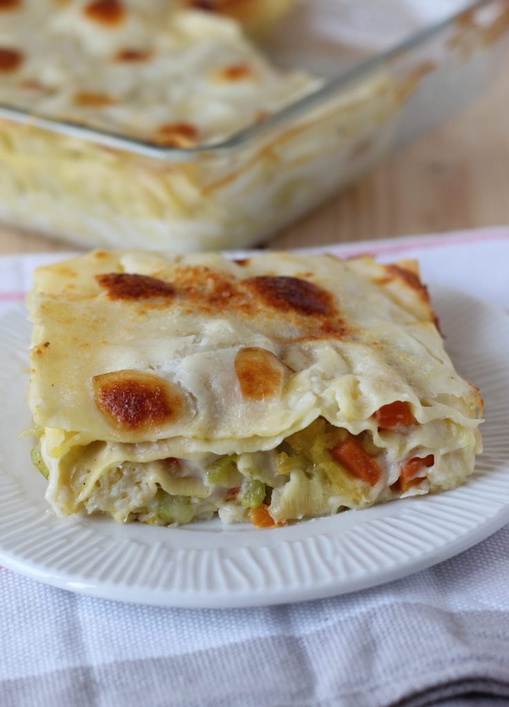 lasanha vegetariana com abobrinhas cenouras e brócolis