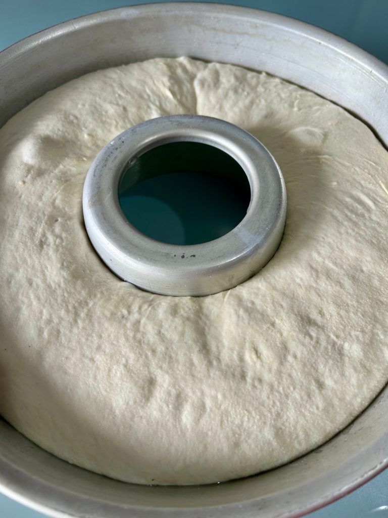 pão com fermento natural fermentado pronto para assar