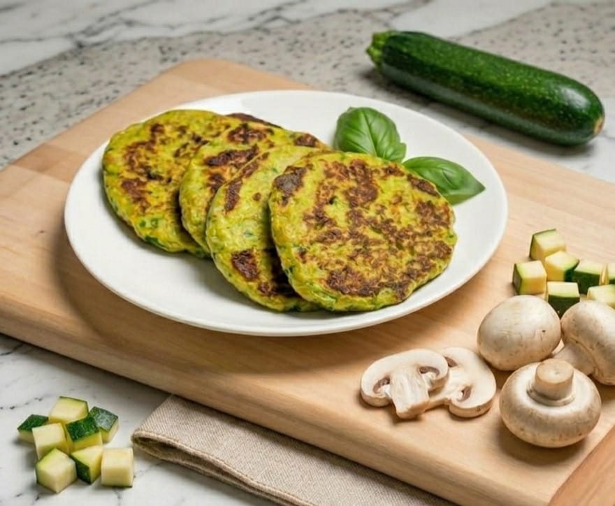 Hambúrgueres de frango e legumes