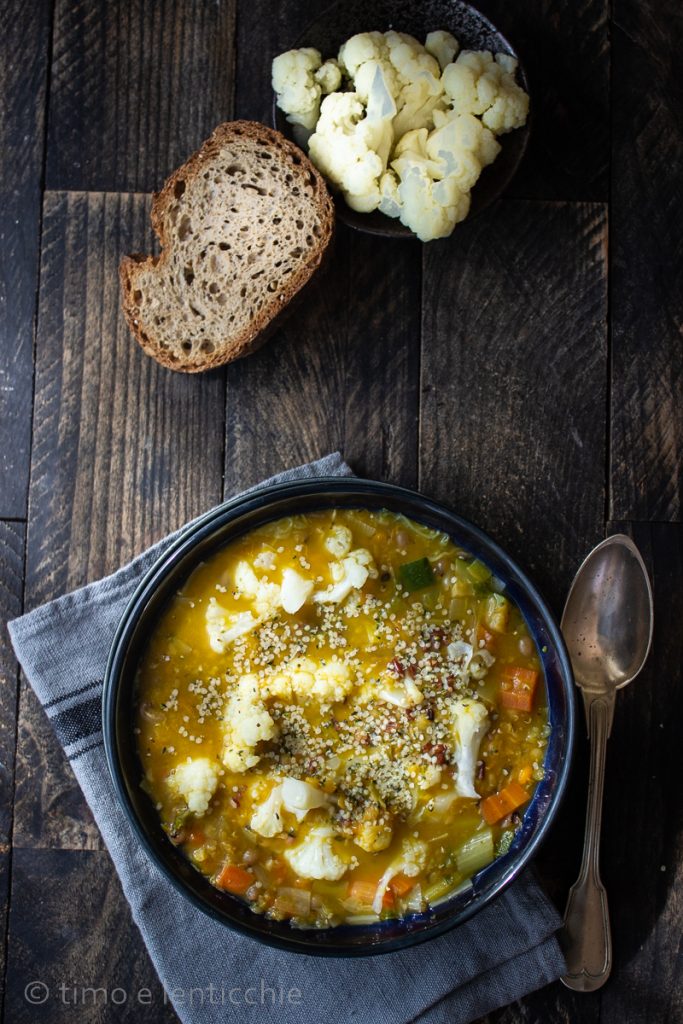 Minestrone com couve e arroz