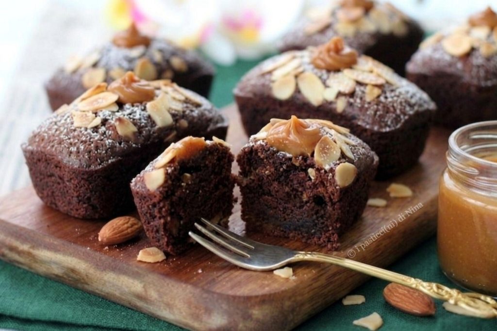 mini plumcake brownies de amêndoas receita i pasticcini di Nina