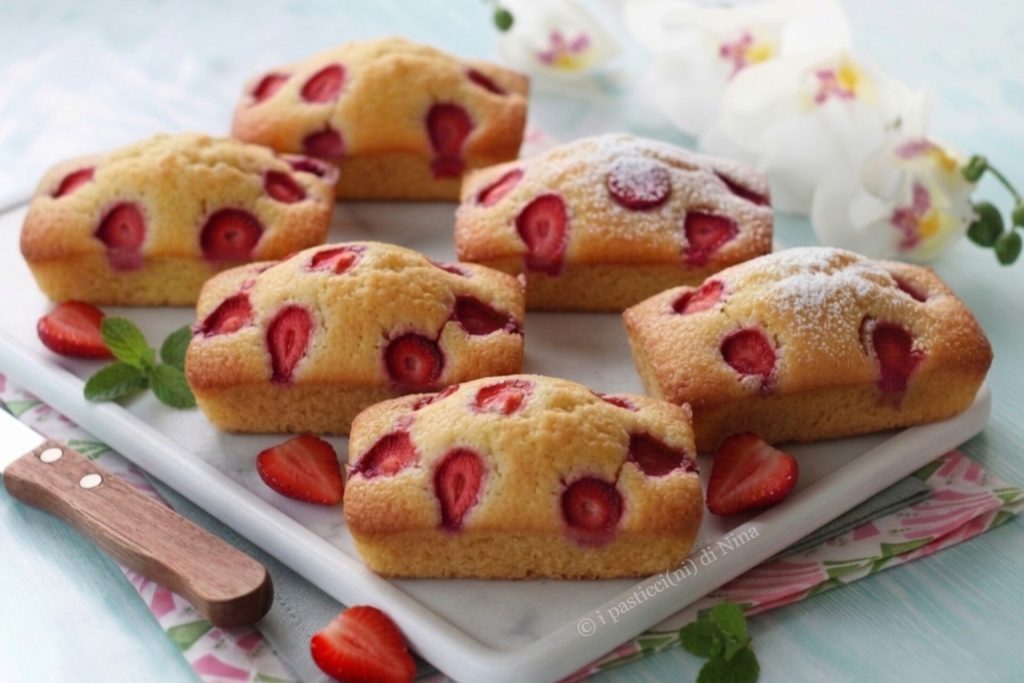 mini plumcake com amêndoas e morangos receitas os docinhos da Nina