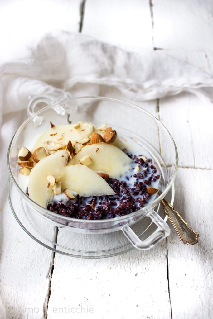 Pudim de arroz venere e pêra