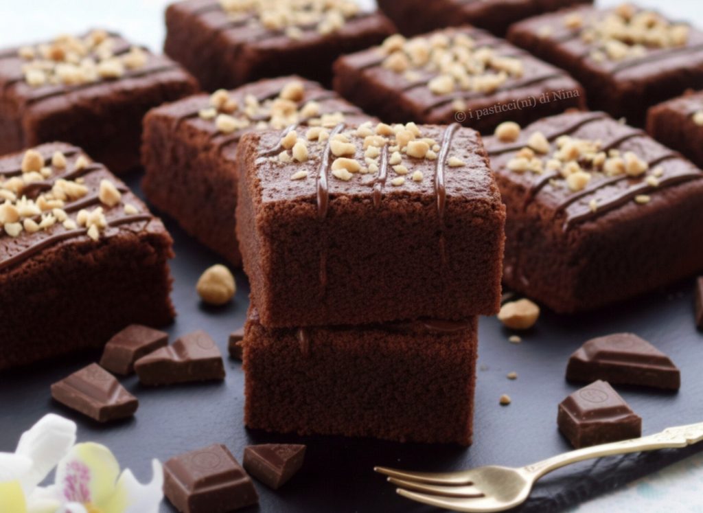quadradinhos de bolo de chocolate ao leite receita fácil os docinhos da Nina